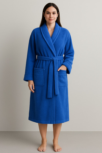 embays collection Boucle Bathrobe, Shawl Collar Bathrobe, 100% Cotton Women's / Men's Unisex Bathrobe