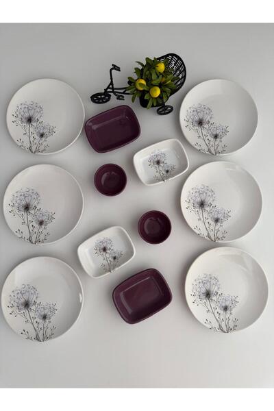 Keramika Team Breakfast Purple Chicory 12 Pieces for 6 People