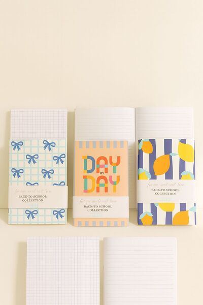 YLDZ A6 Notebook Oh La La & La Dolce Vita Baskılı Tel Dikiş Çizgili & Kareli 48 sayfa 2 Defter 1 Arada