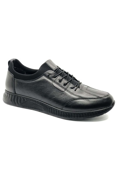 Kocamanlar Ayakkabı Özçatal 603 Genuine Leather 45-46-47 Number Special Production Men's Casual Shoes Black