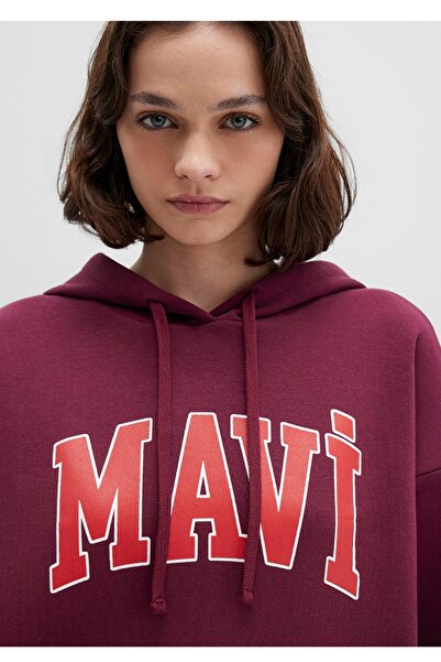Mavi Oversized (Wide Cut) Sweatshirt with Logo Print