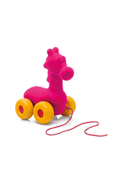 Rubbabu Jucărie de tras cu cauciuc, Girafă, Roz, 18 cm, 1 an+