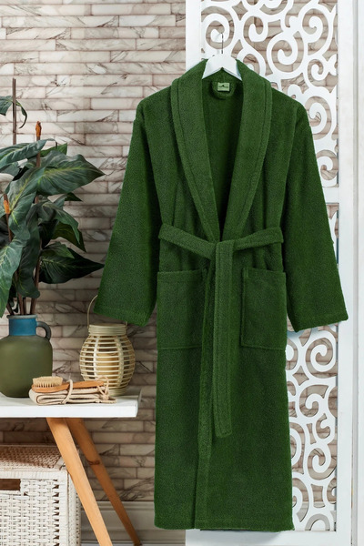 embays collection Boucle Bathrobe, Shawl Collar Bathrobe, 100% Cotton Women's / Men's Unisex Bathrobe