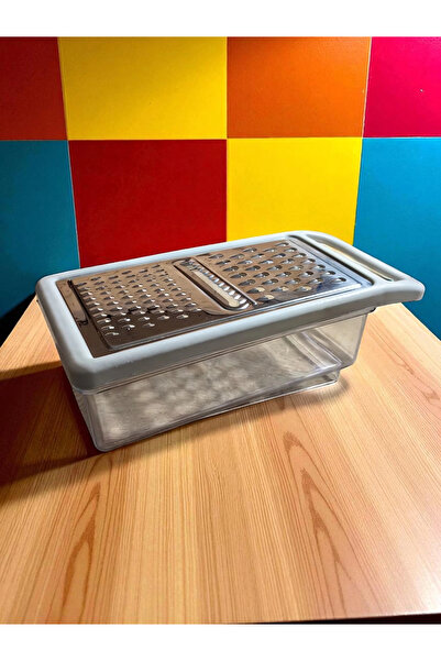 MyBru Paslanmaz Çelik Plastik Hazneli Beyaz Pratik El Rendesi (Dilimleyici)