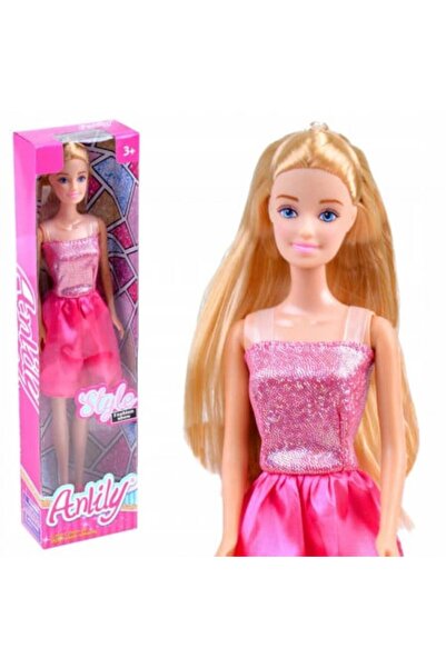 Jokomisiada Papusa Anily, cu par lung si rochie roz, 30 cm