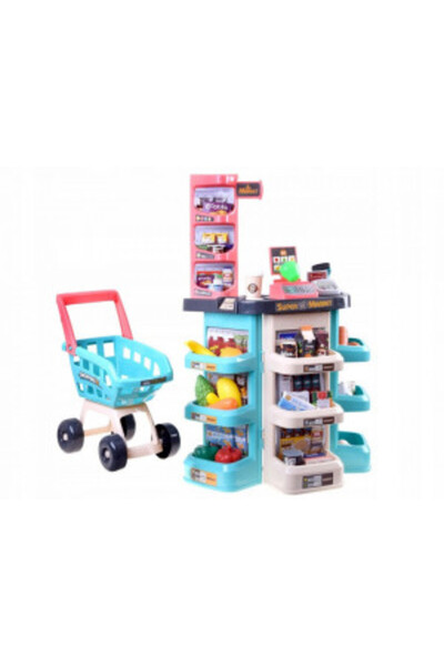 Jokomisiada Toy Supermarket Set, with accessories, cash register, products, shopping cart