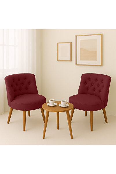 Kahraman Mobilya Aksesuarları İkili Berjer Koltuk Kırmızı - Çay Seti Koltuk Takımı