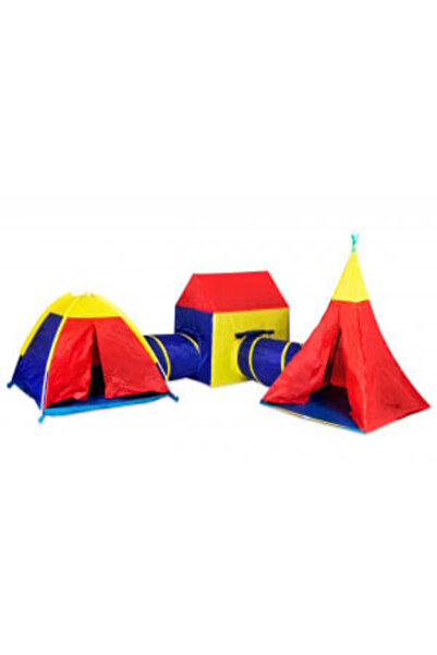 iplay Set 5 in 1 Corturi de joaca pentru copii, iPlay, sistem modular, casa cu tuneluri, iglu si cort, Mul
