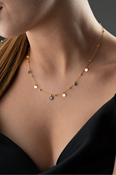 Silvano Jewelry 925 Ayar Gümüş Nazar Pullu Model Kolye