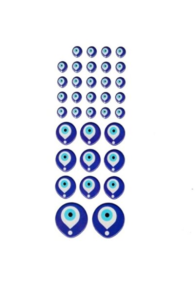 ARVALE Self Adhesive Evil Eye Beaded Mixed Wallpaper Sticker - 5 Dimensional Wall Decoration