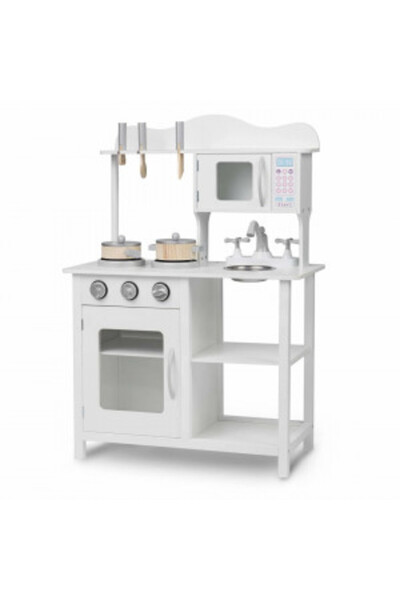 Ricokids Wooden kitchen for children 60 x 30 x 85 cm, stove, sink, microwave, dishes, utensils, Ricokids, RC-