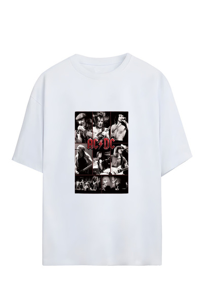 GraffTee تي شيرت قطن كبير الحجم للجنسين من ACDC