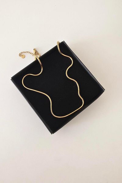 By Zeyna Aksesuar 316 L Steel Antiallergenic Tarnish-Free Snake Necklace 45+7 cm