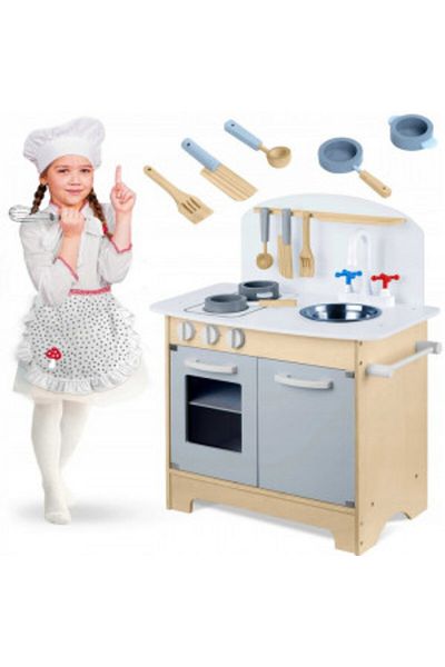 Ricokids Wooden Kitchen with Accessories for Kids, 70 x 48.5 x 28 cm,