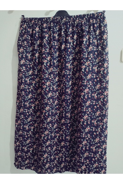 hoaryage Elastic Waist, Vivid Colorful Patterned Viscose Press Fabric Maxi Length Skirt, Prayer Skirt, Size 36-48