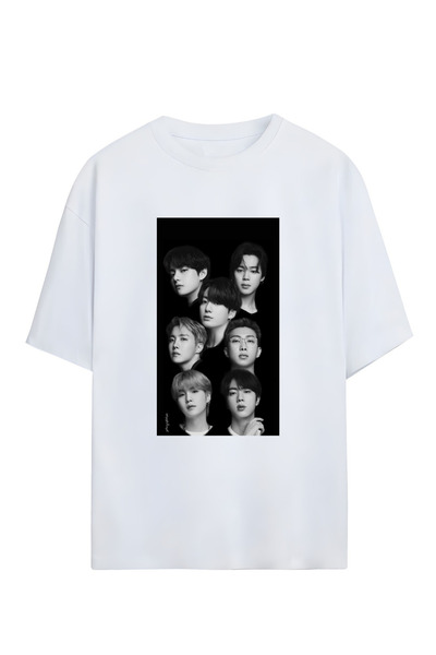 GraffTee تي شيرت قطني كبير الحجم للجنسين من BTS