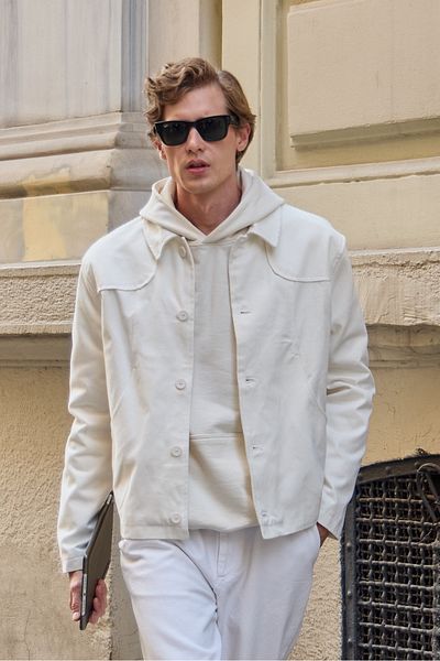 Danger Men's Technical Fabric Coat Jacket Ecru