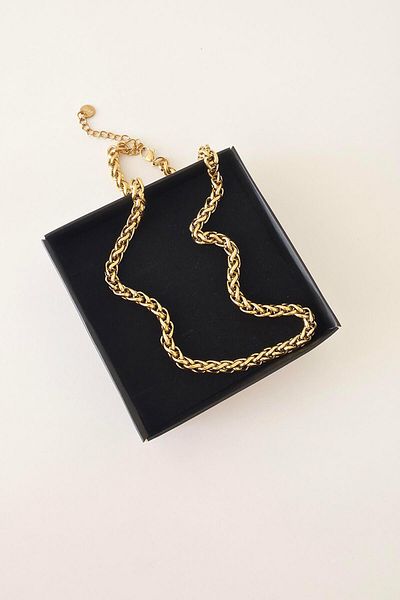 By Zeyna Aksesuar 316 L Steel Antiallergenic Tarnish-Free Twist Necklace 45+7 cm