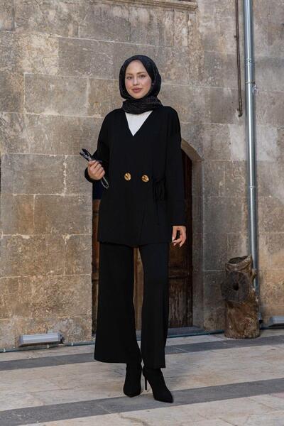 Hazamoda Echipa Lyon Mercerized este neagră