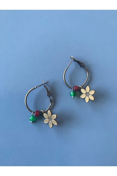 dela otantik 5 Pairs Nature Themed Tiny Hoop Earrings Set – Handmade Authentic Bohemian Leaf Butterfly Tree Bijoux Jewelry