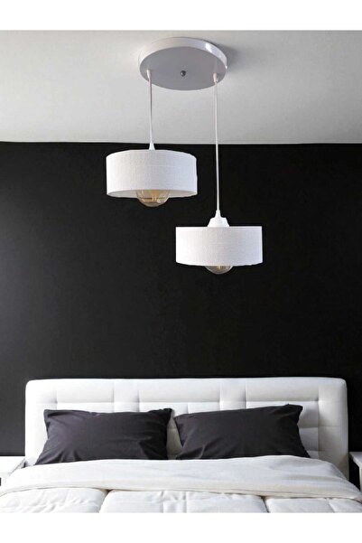 GLOBELUX Beton Görünümlü İskandinav &Yuvarlak 2.Lİ Sarkıt Avize -ŞIK Tasarım, (RUSTİK Ampul Hediye)