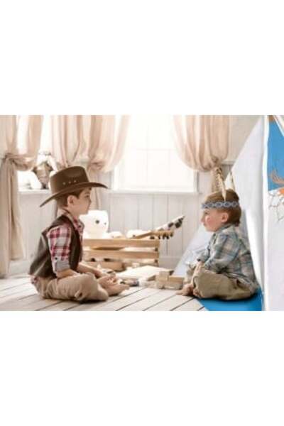 Ecotoys Cort de joacă pentru copii în stil indian, EcoToys, Wigwam, 120 x 120 x 150 cm, Alb