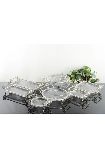 BULUTHOMEAKSESUAR 7 PARCA AVANGARD GUMUS SUNUM SETİ