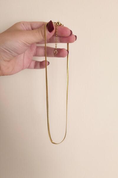 By Zeyna Aksesuar 316 L Steel Antiallergenic Tarnish Necklace 45+7 cm