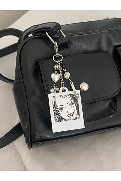 bettymettys Poloroid Photo Nana Bag Charm Keychain (You Can Remove the Photo Inside)A
