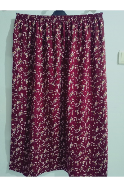 hoaryage Elastic Waist, Vivid Colorful Patterned Viscose Press Fabric Maxi Length Skirt, Prayer Skirt, Size 36-48