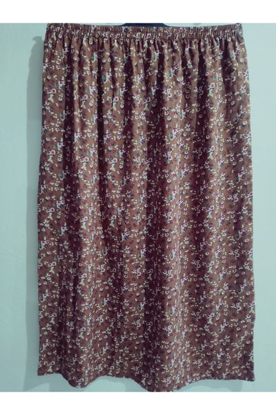 hoaryage Elastic Waist, Vivid Colorful Patterned Viscose Press Fabric Maxi Length Skirt, Prayer Skirt, Size 36-48