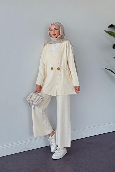 Hazamoda Lyon Merserize Takım Krem