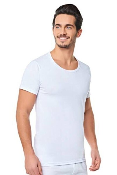 nuda luna Men's Tool Tutku Combed Cotton 0 Collar Half Sleeve 6-Pack Undershi...