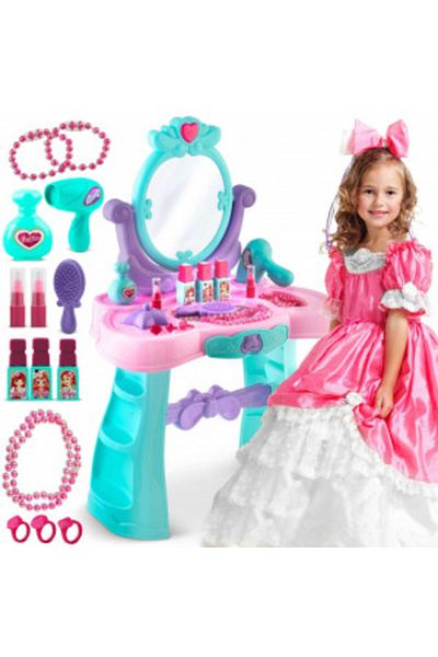 Ricokids Plastic dressing table for children, with makeup accessories, drawer, movable mirrors,