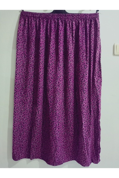 hoaryage Elastic Waist, Vivid Colorful Patterned Viscose Press Fabric Maxi Length Skirt, Prayer Skirt, Size 36-48
