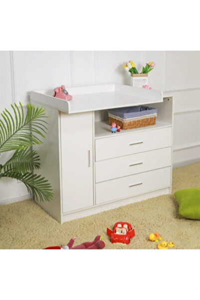 Golden Art bebek mobilyası bebek bezi değiştirme dolabı beyaz MDF yükseklik 9...