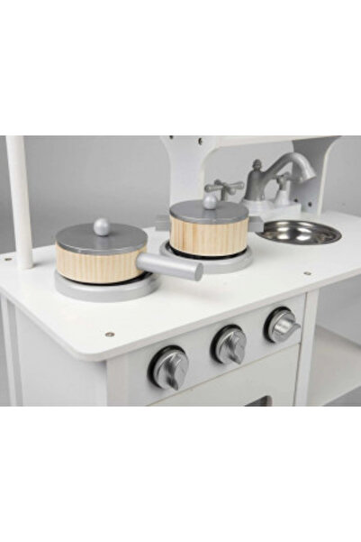 Ricokids Wooden kitchen for children 60 x 30 x 85 cm, stove, sink, microwave, dishes, utensils, Ricokids, RC-