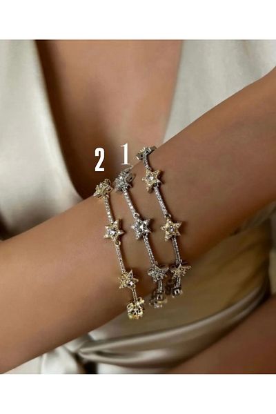 AYLAKAYA No. 2 Steel Gold Star Bracelet