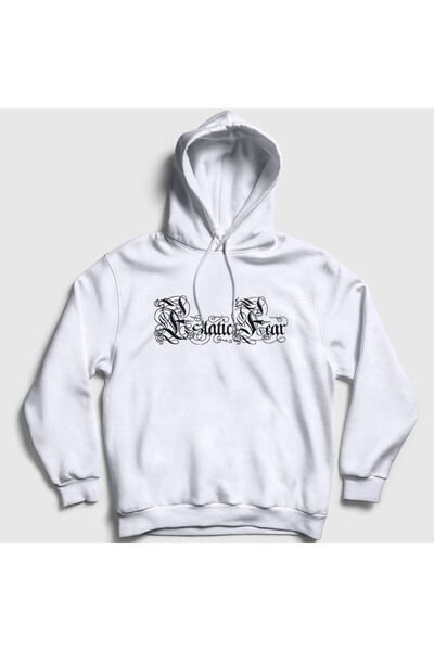 Presmono Unisex White Logo Estatic Fear Hooded Sweatshirt 572260Tt