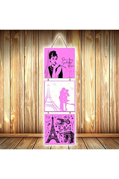 hazalshop Парижки дизайн Тройна ретро дървена рамка за плакат U577