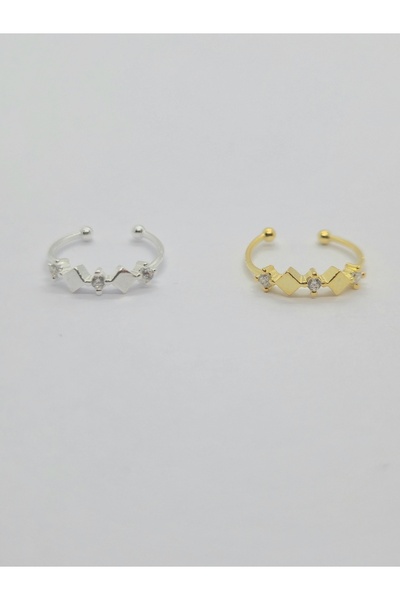 Set 925 Ayar Gümüş Zirkon Taşlı Fake Sıkıştırmalı Deliksiz Burun Piercing Hız...