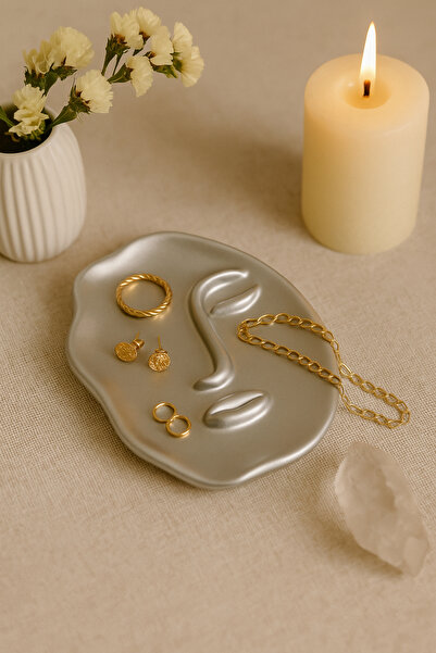 ZEROXO Dekoratif Soyut Yüz Tabak & Anahtarlık