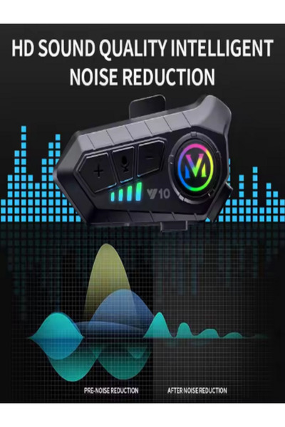 Moxti Y10 5.3 Motosiklet Kask Kulaklık Intercom Işıklı Motorsiklet Intercom