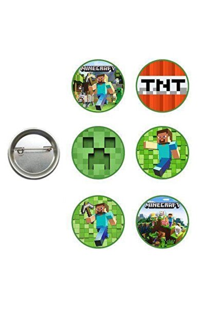 parti show Minecraft Hediyelik 6'lı Parti Rozeti