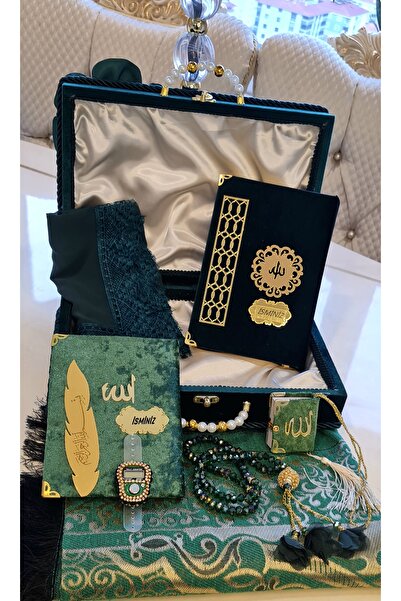 AGH Değerli Hediyeler Kadife Sandık Hediyelik Kur'an Yasin Seccade Başörtü Te...