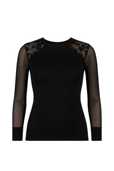 KOTA İÇ GİYİM Women's Long Chiffon Sleeves Ruched Cotton Singlet/Body (1 Pcs)