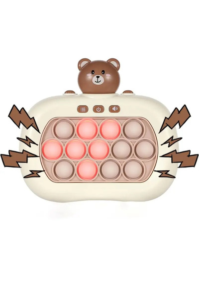miraza Jucărie Electronică Pop-It,Versiune Nouă cu 13 Butoane, Peste 999 Niveluri, Ursulet