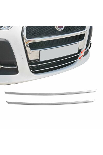 Universal FİAT DOBLO UYUMLU ÖN TAMPON ÇITASI 2 PARÇA 2010-2014 PASLANMAZ KROM