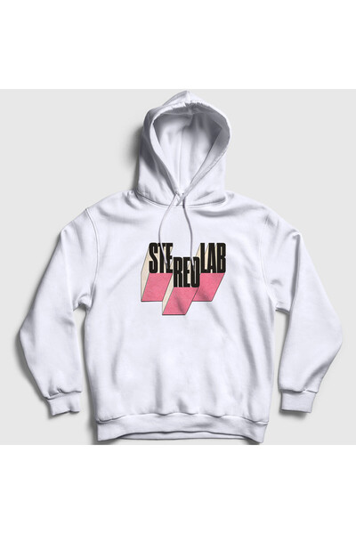 Presmono Unisex White Logo Stereolab Hooded Sweatshirt 573338Tt
