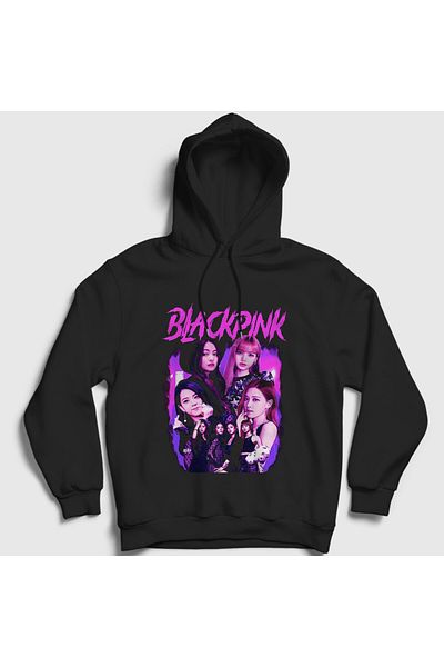 Presmono Unisex Black Lisa Jennie Rose Jisoo Blackpink Hooded Sweatshirt 571837Tt
